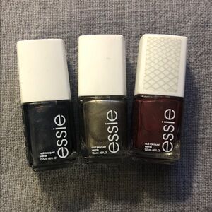 Essie Nail Polish Set - Black, Gold, Red